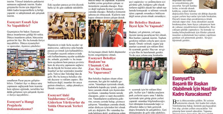 Esenyurt CHP Belediye Başkan Adayı Kurtuluş Bazu Başkan Olursam Yapacaklar için Özel Gazete
