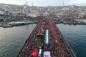 İstanbul’da Filistin’e Destek İsrail’e Lanet Yürüşü Yapildi