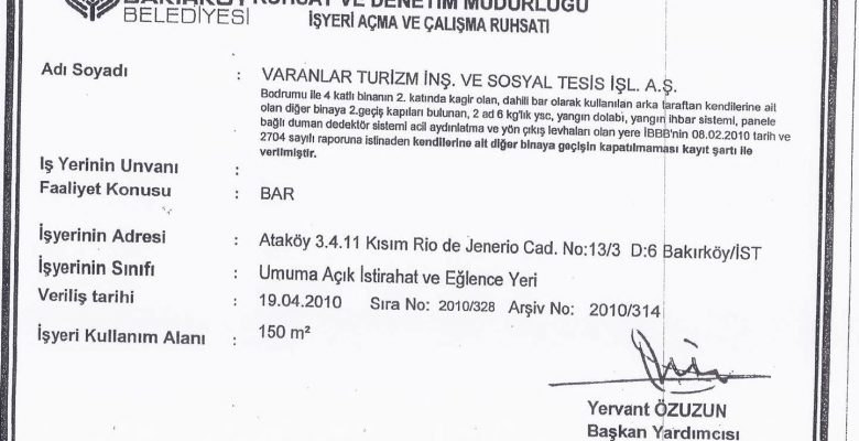 Bakırköy  Ruhsatları Dijital Sisteme Geçilmeli Ve Yılda Bir Esnaflara Plaketle Ödüllendirelim